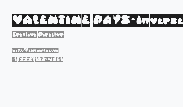 VALENTINE DAYS-Inverse Business Card