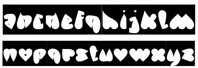 VALENTINE DAYS-Inverse Schriftart Kleinbuchstaben