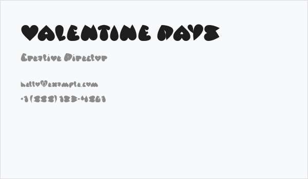 VALENTINE DAYS Business Card
