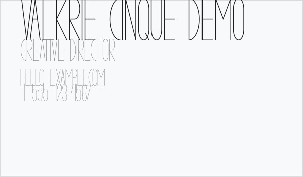 VALKRIE CINQUE demo Business Card