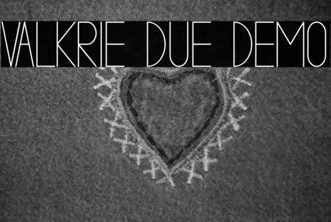 VALKRIE DUE demo Font examples