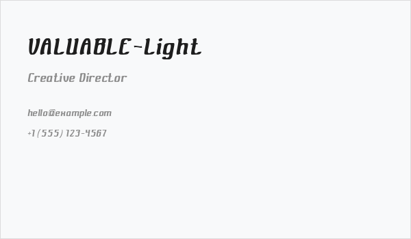 VALUABLE-Light Business Card
