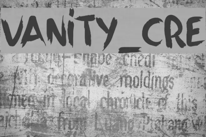 VANITY_CRE Font examples