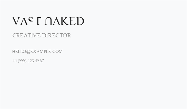 VAST Naked Business Card