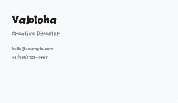Vabloha Business Card