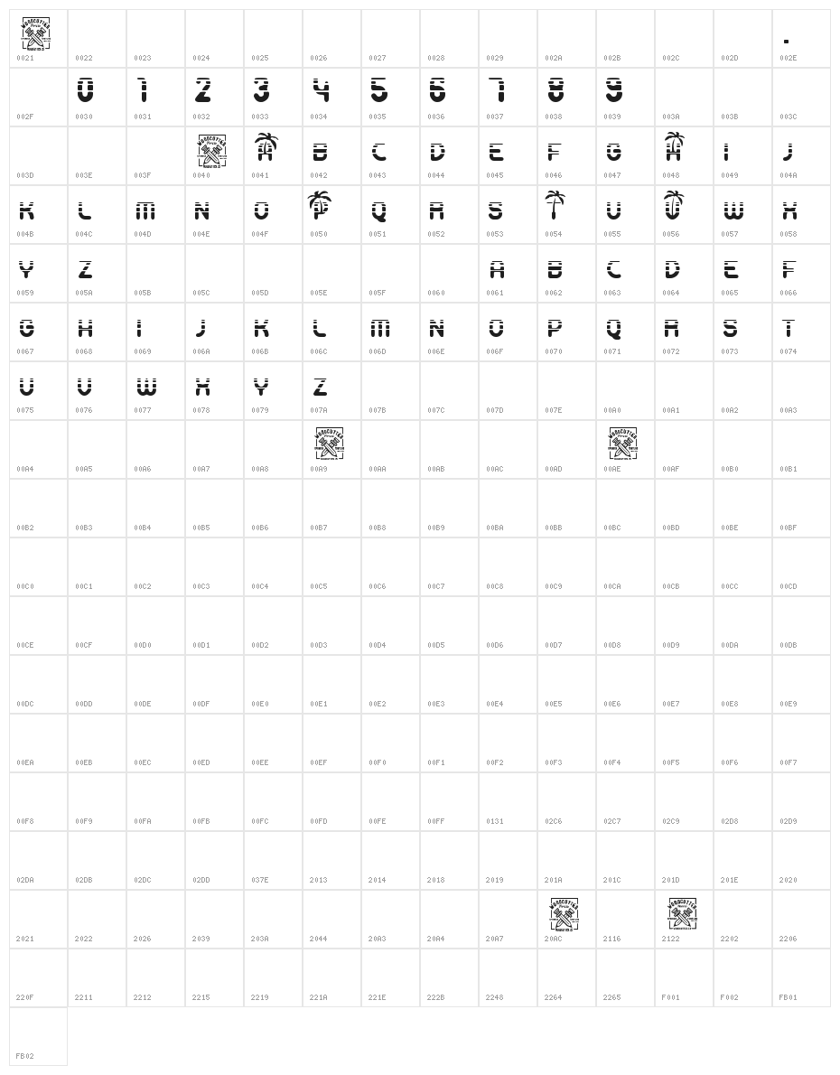 Vacaciones Character Map