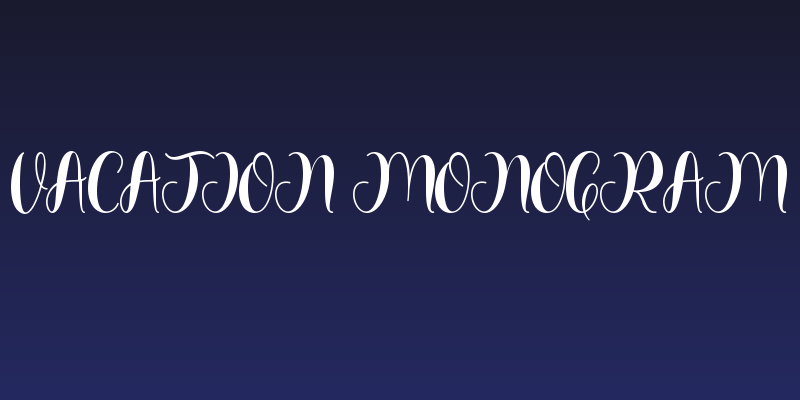 Vacation Monogram Social Header
