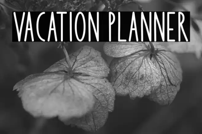 Vacation Planner Font examples