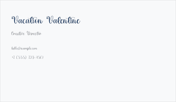 Vacation Valentine Business Card
