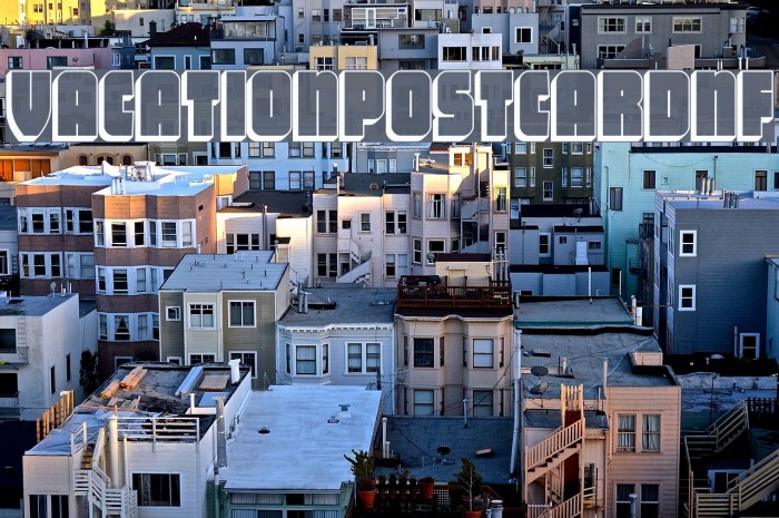 VacationPostcardNF Font examples