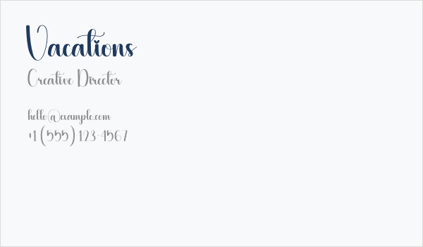 Vacations Business Card
