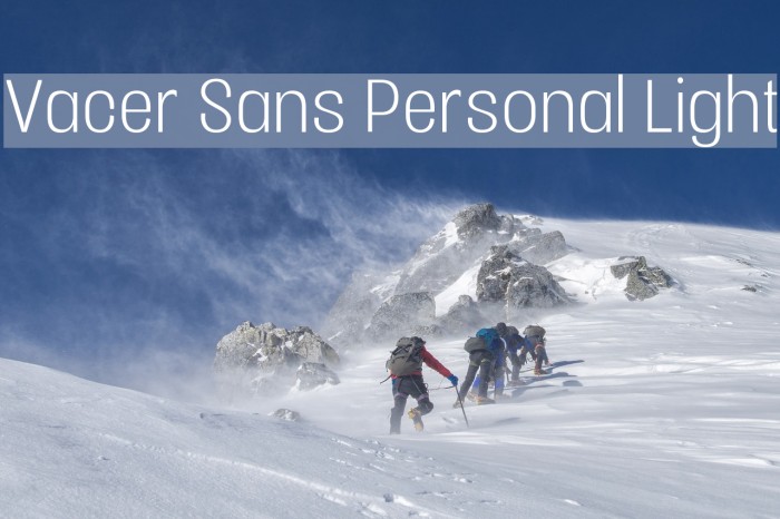 Vacer Sans Personal Light Font examples