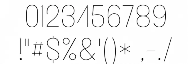 Vacer Sans Personal Thin Font OTHER CHARS