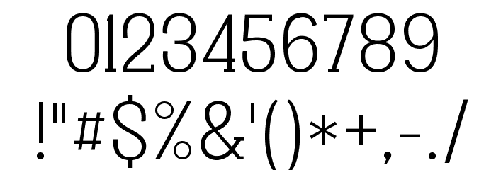 Vacer Serif Personal Light Шрифта ДРУГИЕ символов