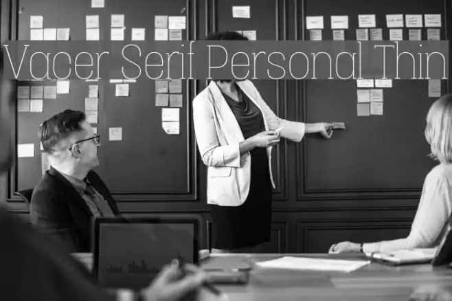 Vacer Serif Personal Thin Font examples