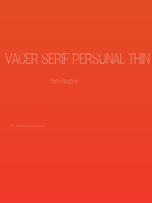 Vacer Serif Personal Thin Poster