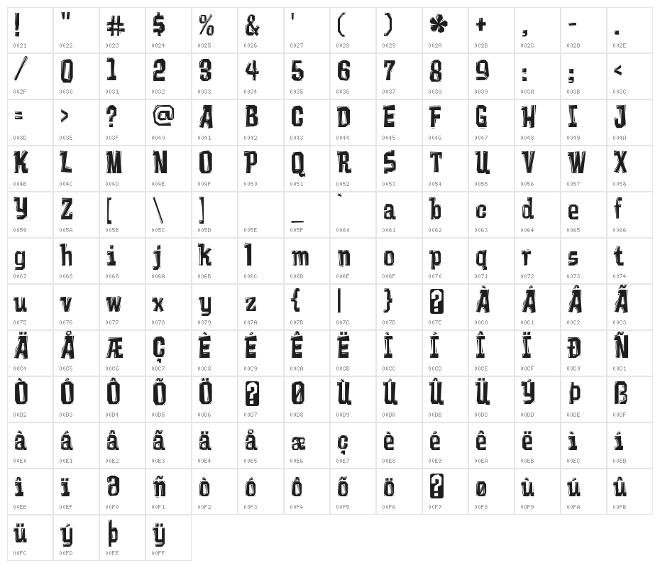 Vademecum-Regular Character Map