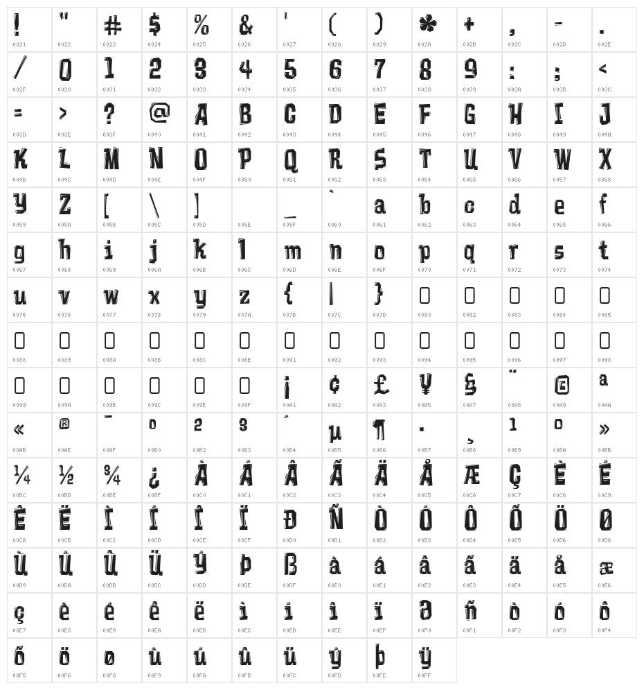 Vademecum-Regular Character Map