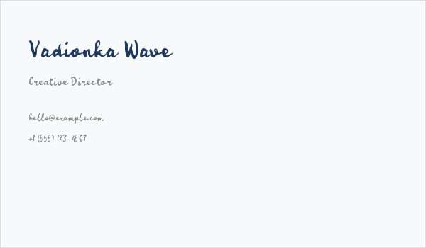 Vadionka Wave Business Card