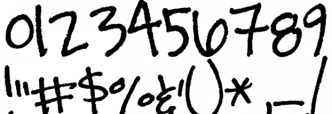 Vaguely Repulsive Font OTHER CHARS