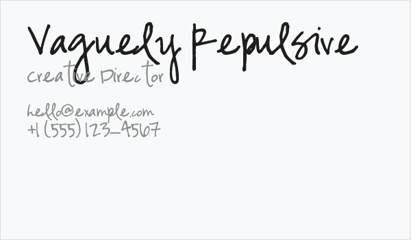 Vaguely Repulsive Business Card