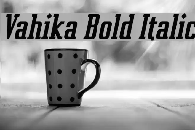 Vahika Bold Italic Font examples