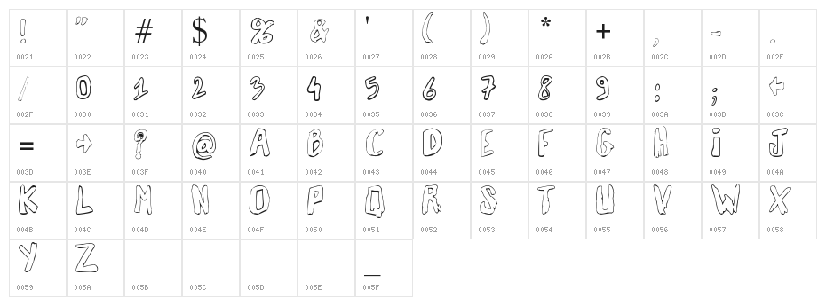 Vaille2 Character Map