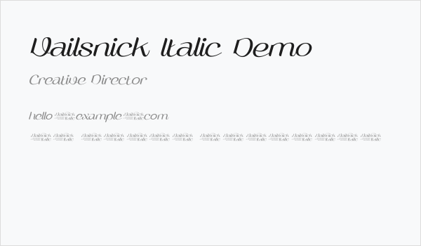 Vailsnick Italic Demo Business Card