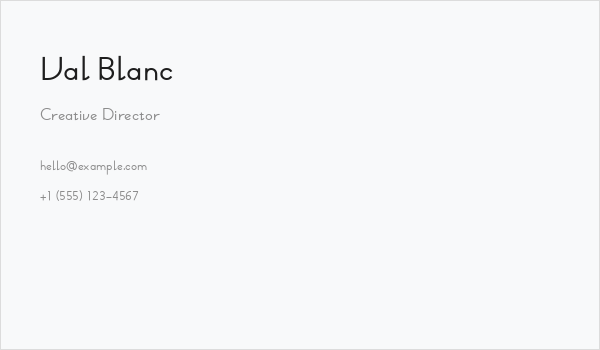 Val Blanc Business Card
