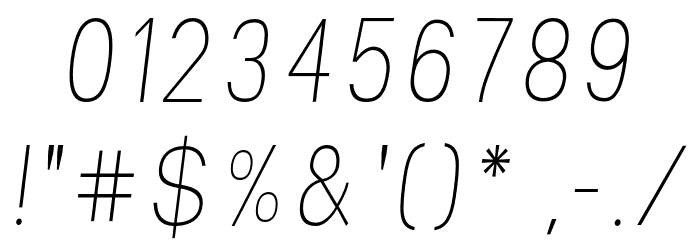Valak Condensed Light Italic Font OTHER CHARS