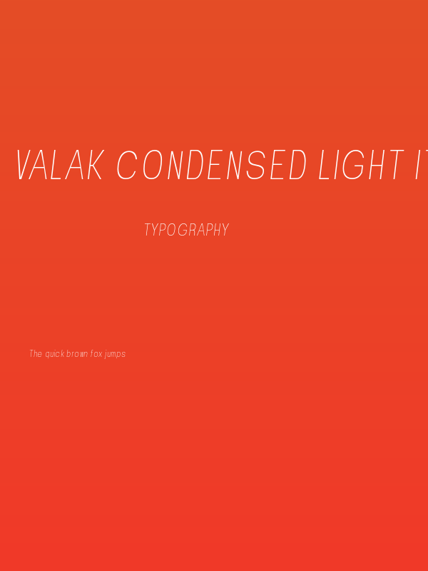 Valak Condensed Light Italic Poster