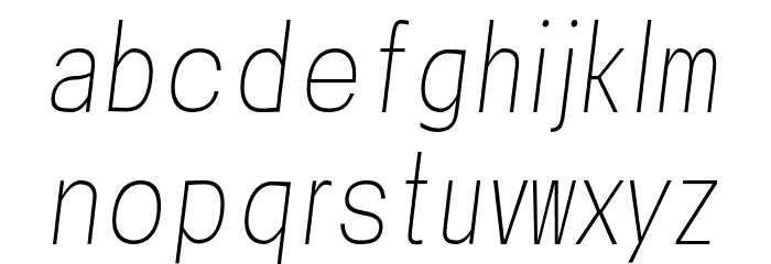 Valak Condensed Light Italic Font LOWERCASE