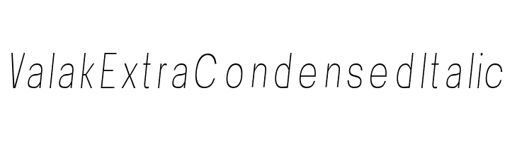 Valak Extra Condensed Italic  免费字体下载
