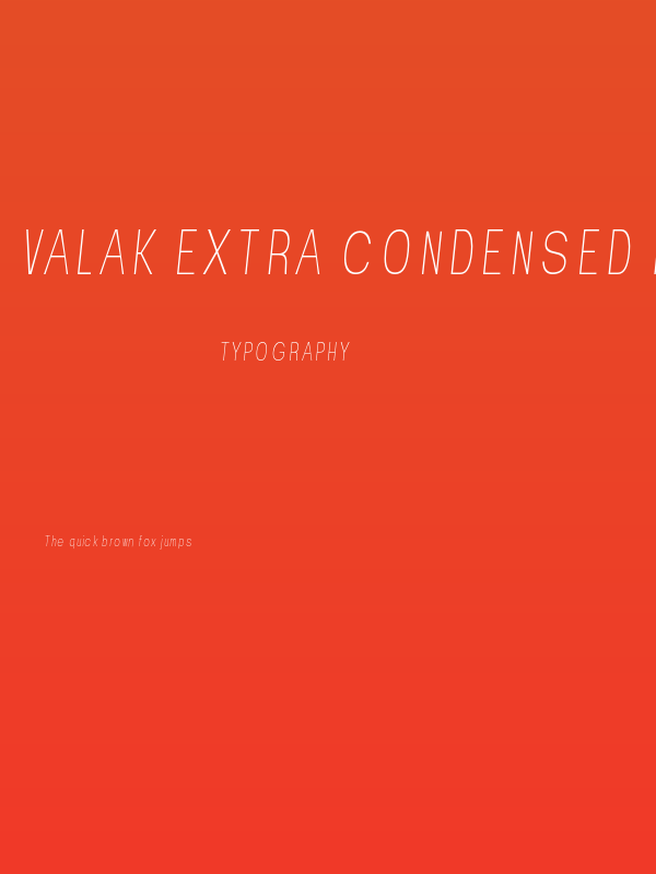 Valak Extra Condensed Italic Poster