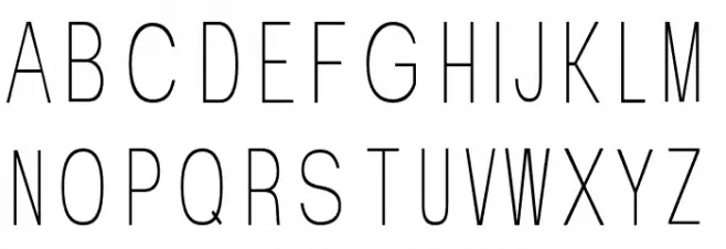 Valak Extra Condensed Light Schriftart Groß