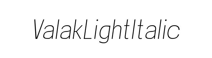 Valak Light Italic  Free Fonts Download