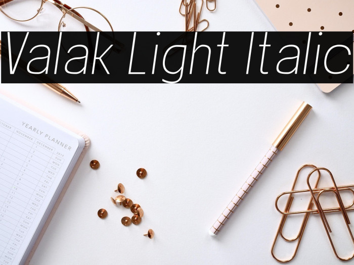 Valak Light Italic Example 1