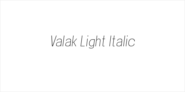 Valak Light Italic Logo