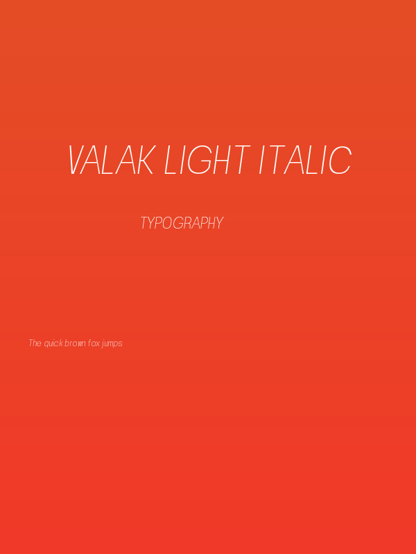 Valak Light Italic Poster