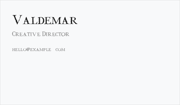 Valdemar Business Card