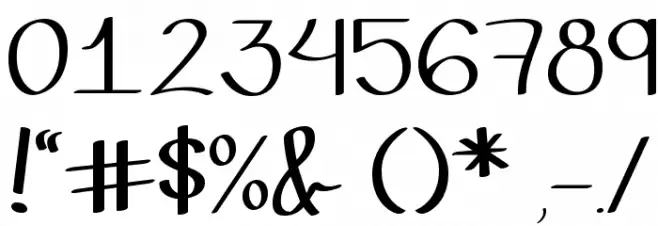 Vale Hand Font OTHER CHARS