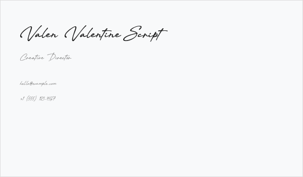 Valen Valentine Script Business Card