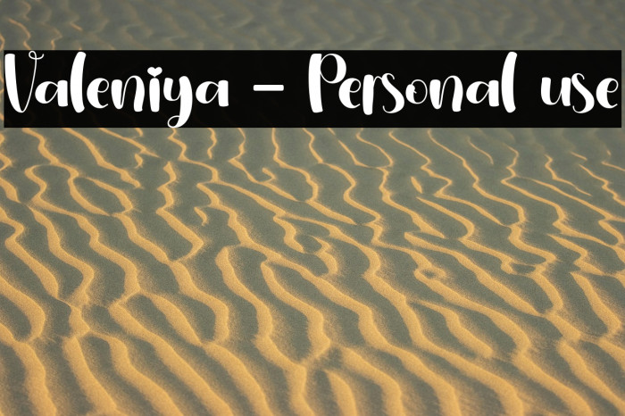 Valeniya - Personal use Example 2