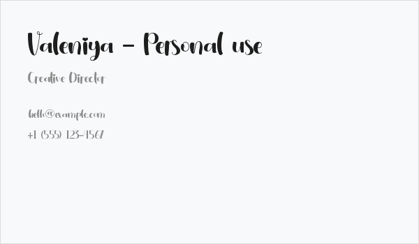 Valeniya - Personal use Business Card