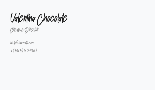 Valentina Chocolate Business Card