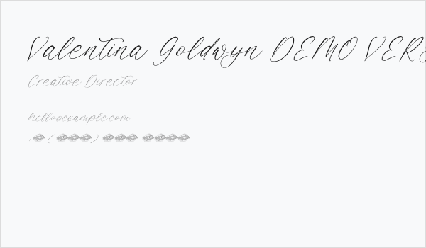 Valentina Goldwyn DEMO VERSION Italic Business Card
