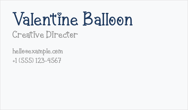 Valentine Balloon Business Card