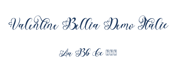 Valentine Bellia Demo Italic Font Preview