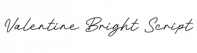 Valentine Bright Script Schriftart