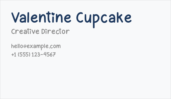 Valentine Cupcake Business Card